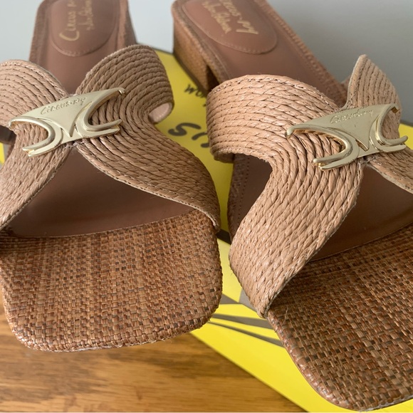 Sam Edelman Woven Brown Slide Sandals - Picture 5 of 6